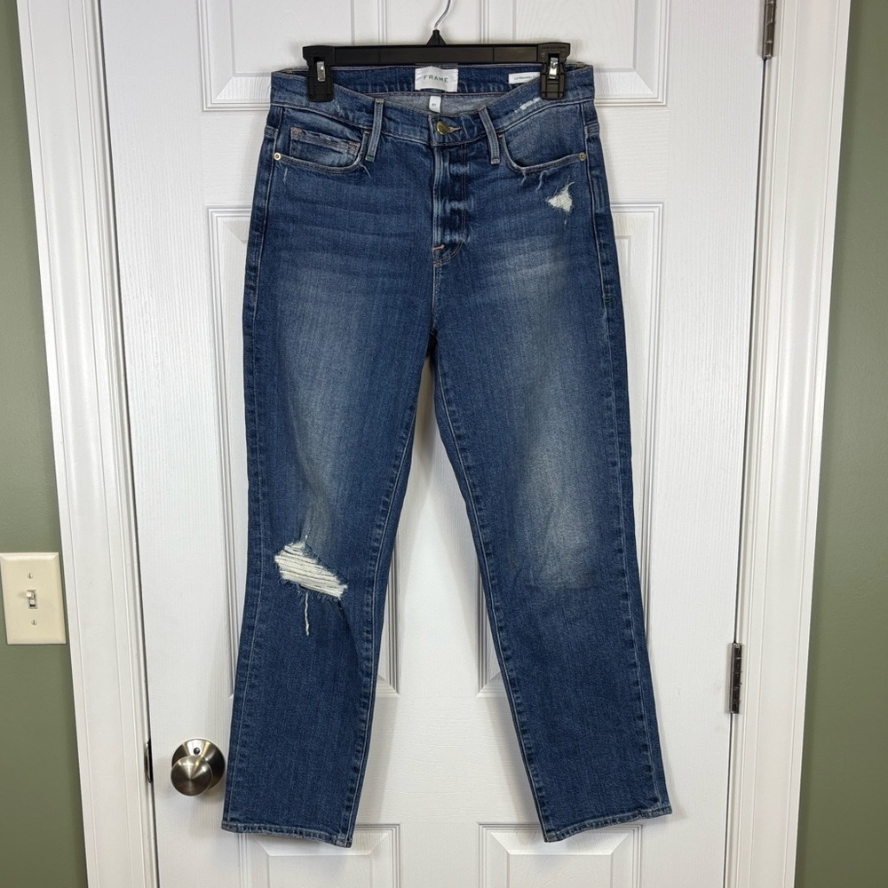 Frame La Nouvaeu straight leg jeans Hagen rips sz 27